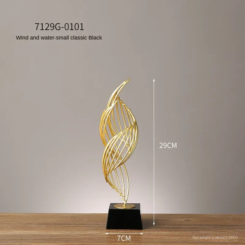 Metal Abstract Art Ornament - Industrial Home Decor Accent cabinet Sleek Contemporary Sophisticated Unique Elegant Decorative Trendy stylish Minimalist Artistic Luxury Designer tabletop table decor accessories tableware living room decor coffee table decor