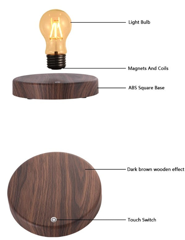 Floating Elegance - Classic Magnetic Levitation Table Lamp Bulb for Mesmerizing Lighting Home Decor cabinet Sleek Contemporary Sophisticated Unique Elegant Decorative Trendy stylish Minimalist Artistic Luxury Designer tabletop table decor accessories tableware living room decor coffee table decor