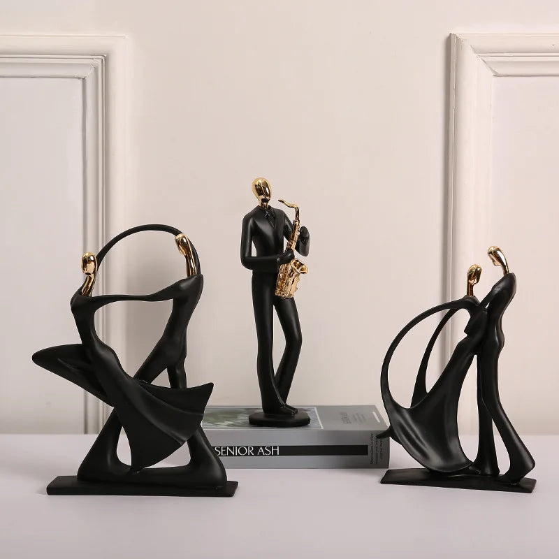 Creative Band Abstract Figure Statue - Unique Sculptural Home Decor cabinet Sleek Contemporary Sophisticated Unique Elegant Decorative Trendy stylish Minimalist Artistic Luxury Designer tabletop table decor accessories tableware living room decor coffee table decor