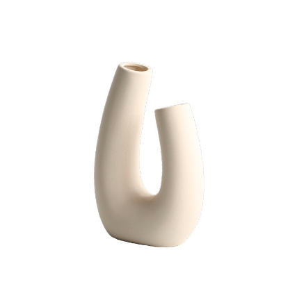 Nordic U-Shaped Ceramic Vase | Home Decor cabinet Sleek Contemporary Sophisticated Unique Elegant Decorative Trendy stylish Minimalist Artistic Luxury Designer tabletop table decor accessories tableware living room decor coffee table decor