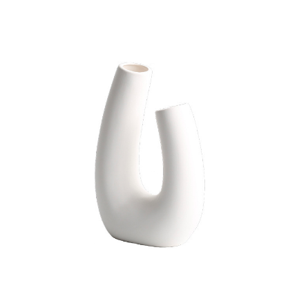 Nordic U-Shaped Ceramic Vase | Home Decor cabinet Sleek Contemporary Sophisticated Unique Elegant Decorative Trendy stylish Minimalist Artistic Luxury Designer tabletop table decor accessories tableware living room decor coffee table decor