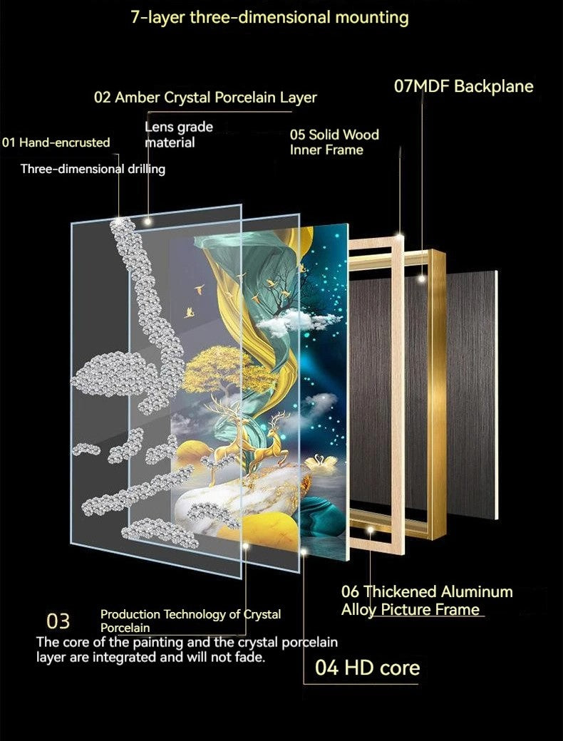 Living Room Wall Clock with Painting Sand | BLISS VIE