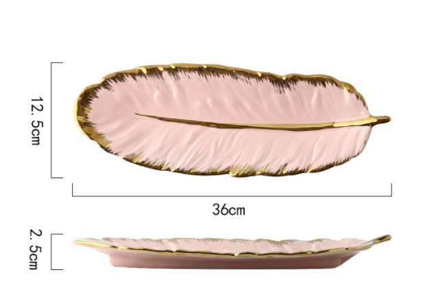 Nature-Inspired Elegance: Feather Leaf Tray - Decorative Trays Home Decor cabinet Sleek Contemporary Sophisticated Unique Elegant Decorative Trendy stylish Minimalist Artistic Luxury Designer tabletop table decor accessories tableware living room decor coffee table decor