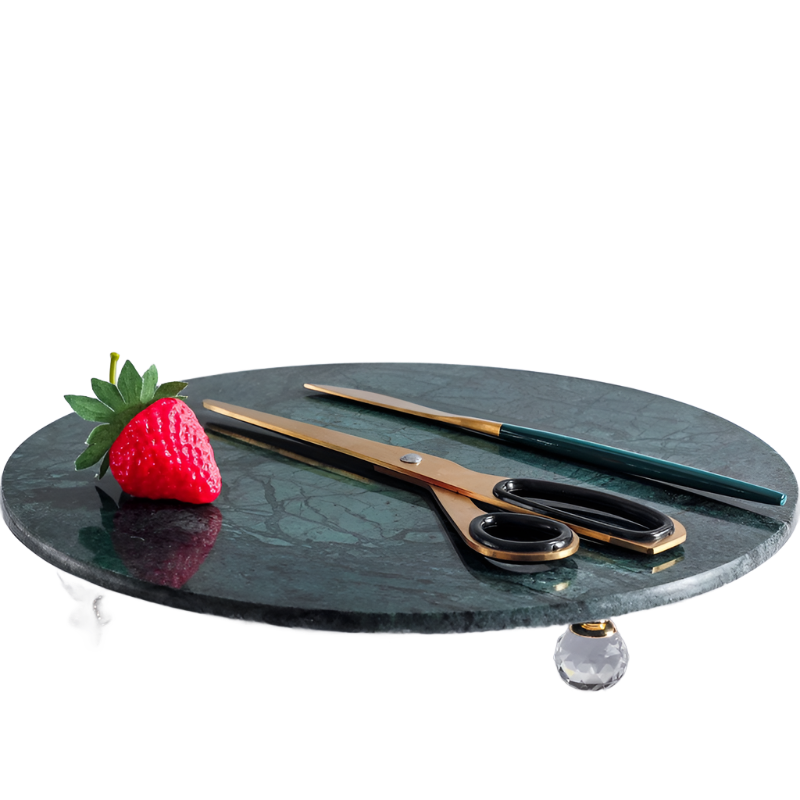 Round Marble Tray - Bead Legs - Bliss Vie