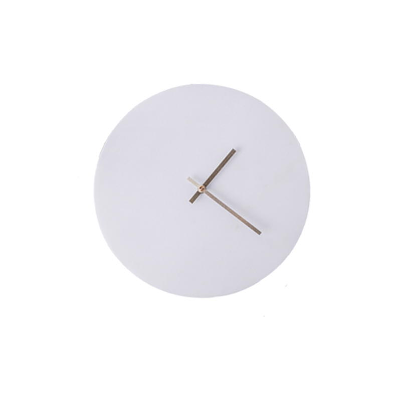 Classic White Round Marble Clock | Home Decor Unique Luxury Minimalist desk tabletop table stylish artistic Contemporary Nordic Timepiece Timekeeping Scandinavian trendy modern compact