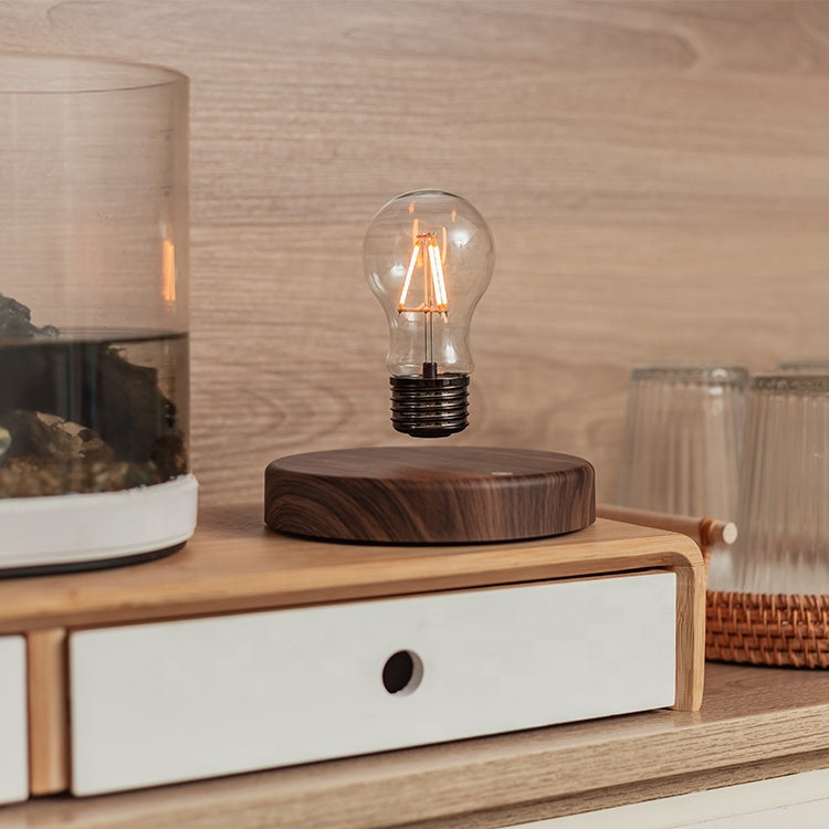 Floating Elegance - Classic Magnetic Levitation Table Lamp Bulb for Mesmerizing Lighting Home Decor cabinet Sleek Contemporary Sophisticated Unique Elegant Decorative Trendy stylish Minimalist Artistic Luxury Designer tabletop table decor accessories tableware living room decor coffee table decor