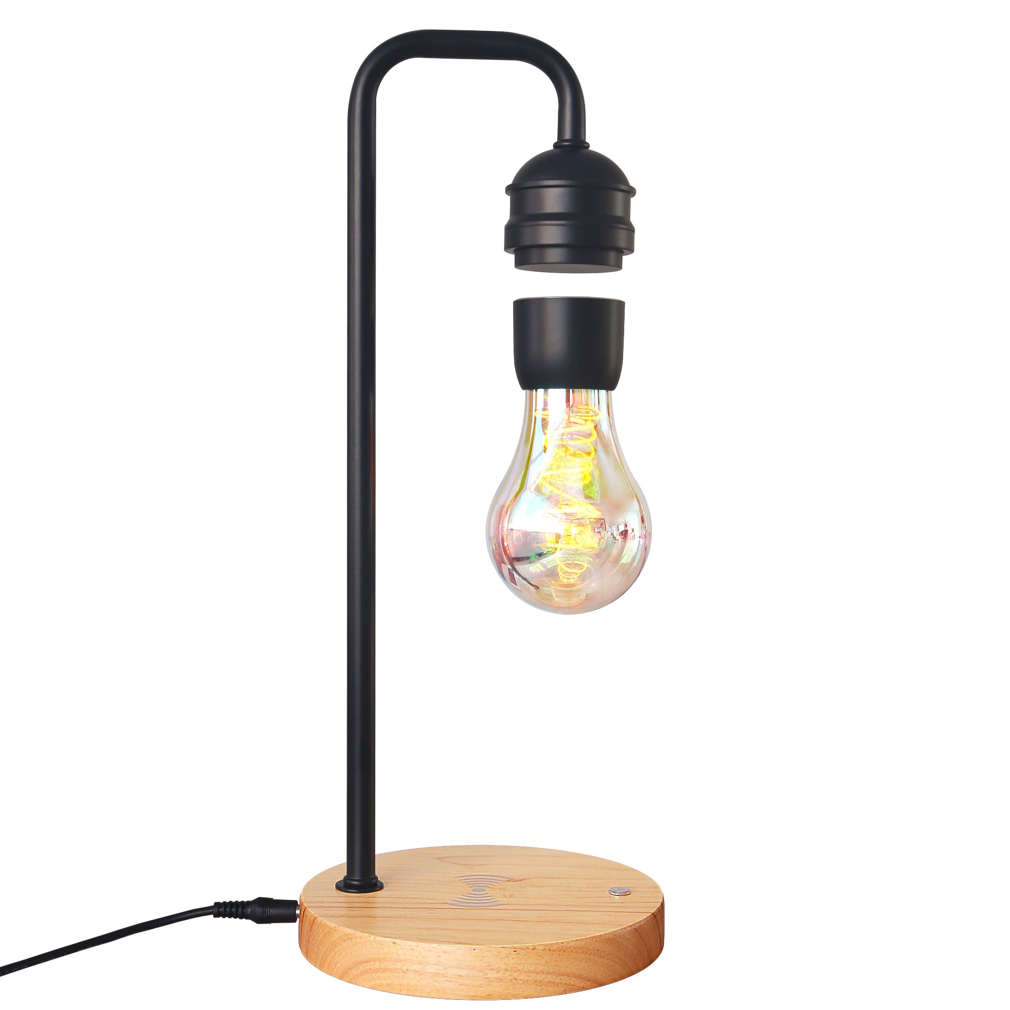 Wooden Floating Table Lamp - Minimalist Illumination Home Decor cabinet Sleek Contemporary Sophisticated Unique Elegant Decorative Trendy stylish Minimalist Artistic Luxury Designer tabletop table decor accessories tableware living room decor coffee table decor