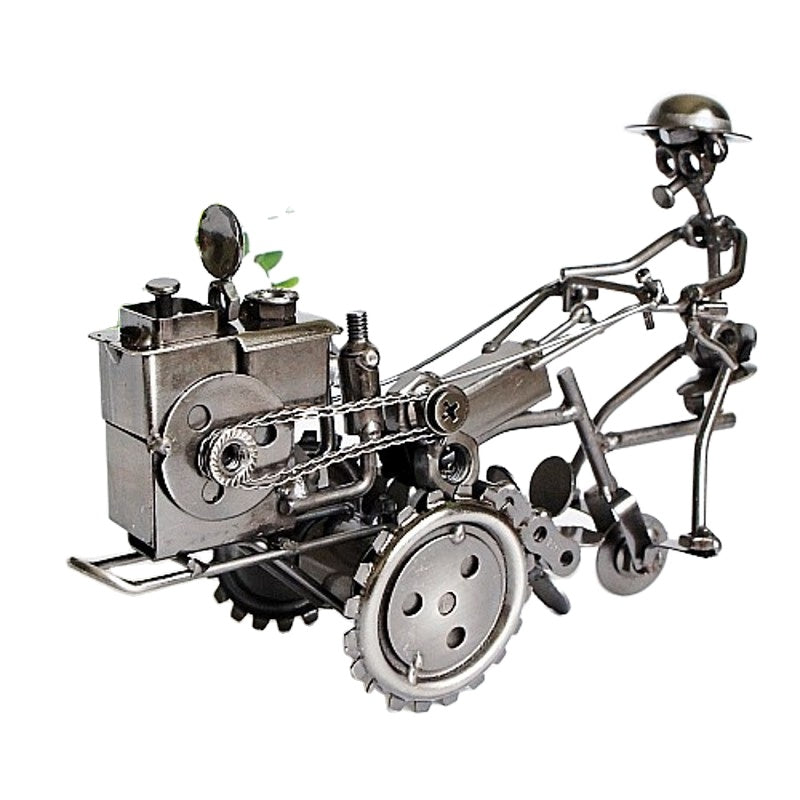 Retro Farmer Tractor Model | Vintage-Inspired Collectible Home Decor Classic relicas retro vehicle models Unique antique Decorative car motorbike miniatures Designer tabletop table decor accessories tableware