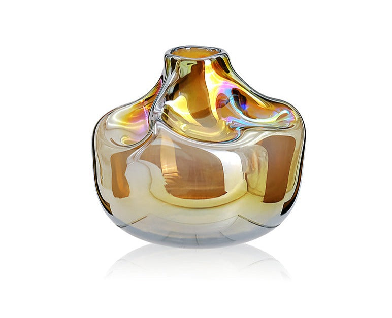 Holographic Glass Vase - Futuristic Floral Elegance Home Decor cabinet Sleek Contemporary Sophisticated Unique Elegant Decorative Trendy stylish Minimalist Artistic Luxury Designer tabletop table decor accessories tableware living room decor coffee table decor