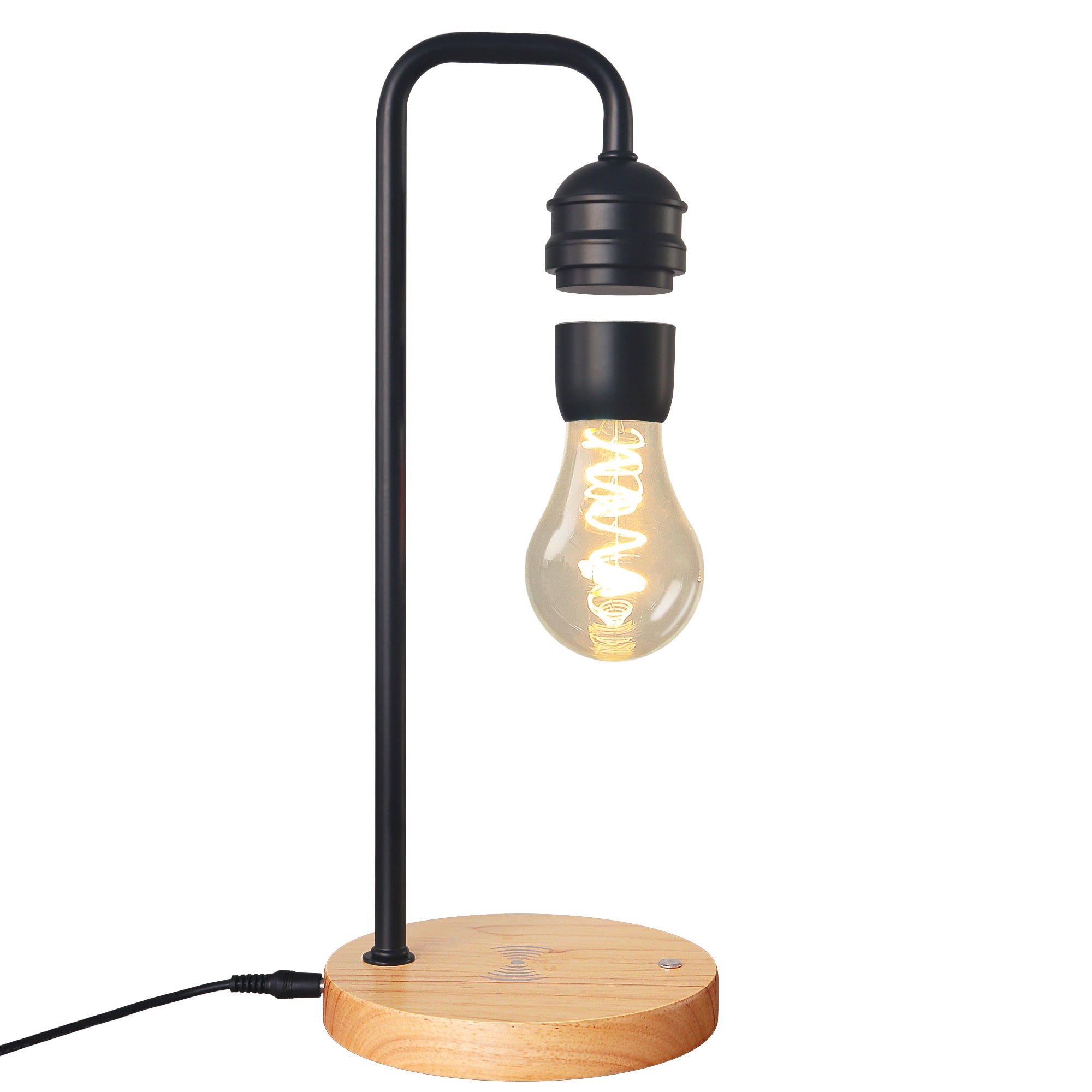 Wooden Floating Table Lamp - Minimalist Illumination Home Decor cabinet Sleek Contemporary Sophisticated Unique Elegant Decorative Trendy stylish Minimalist Artistic Luxury Designer tabletop table decor accessories tableware living room decor coffee table decor