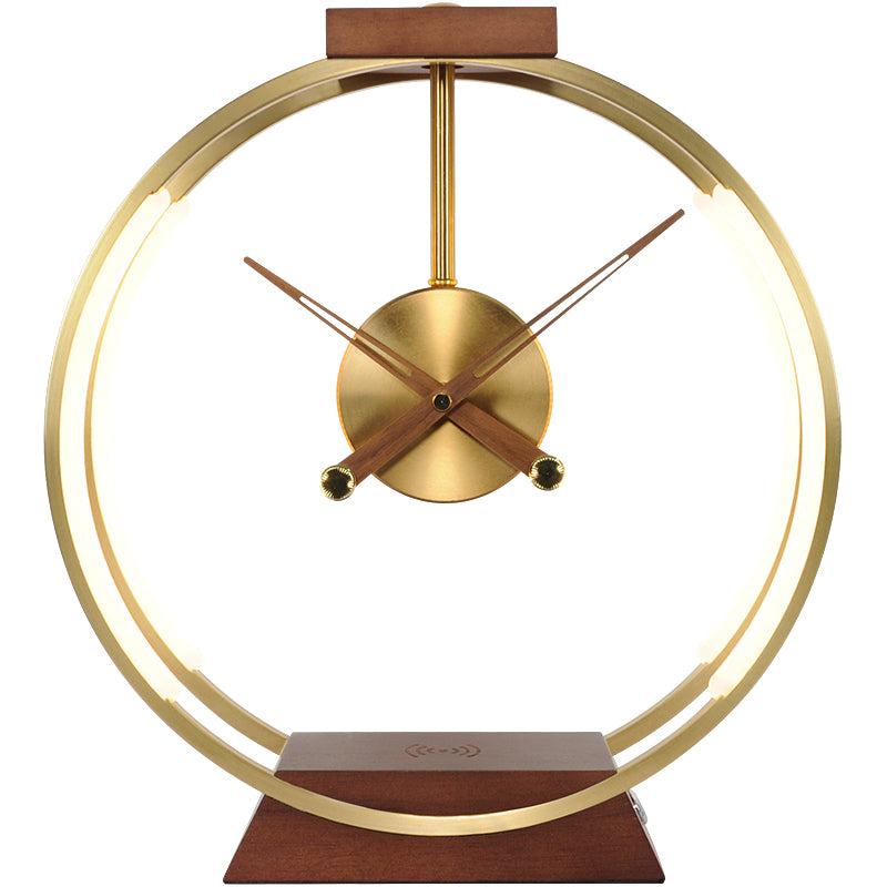 Wooden 3 in 1 Lamp Clock - Multi-Functional Elegance Home Decor Unique Luxury Minimalist desk tabletop table stylish artistic Contemporary Nordic Timepiece Timekeeping Scandinavian trendy modern compact