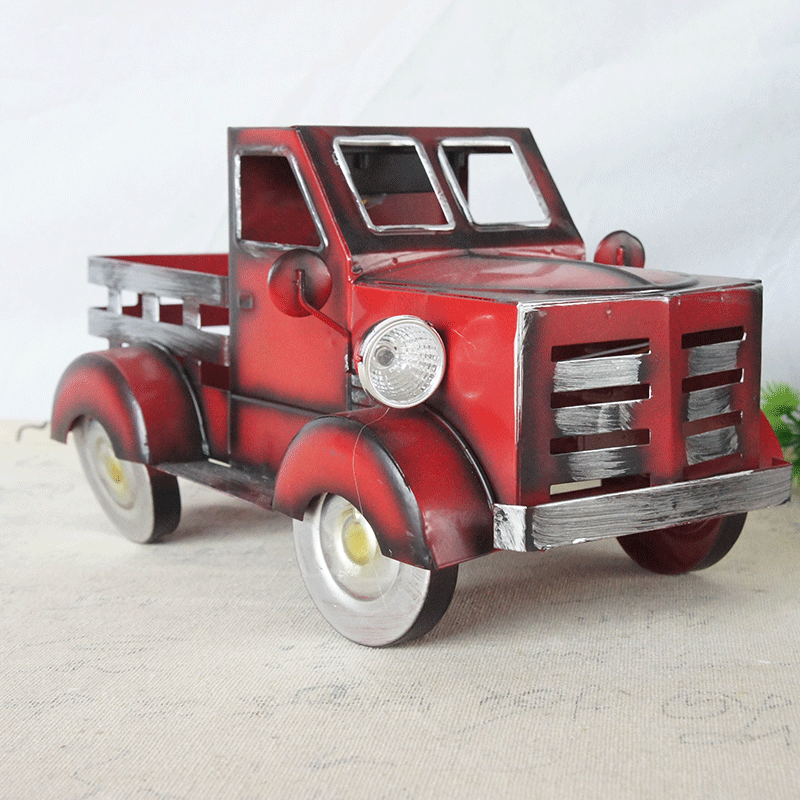 Red Vintage Truck Model | Retro-Inspired Collectible Home Decor Classic relicas retro vehicle models Unique antique Decorative car motorbike miniatures Designer tabletop table decor accessories tableware