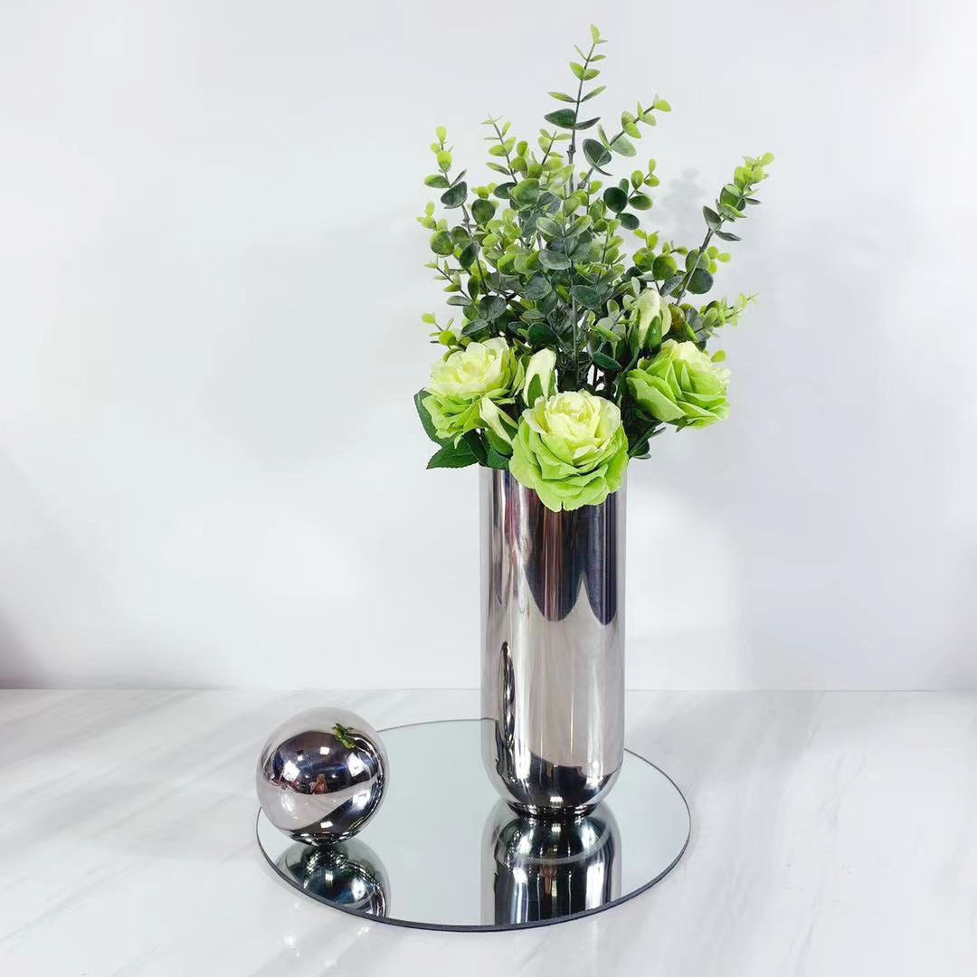 Stainless Steel Vase Ball Tray Combination - Bliss Vie