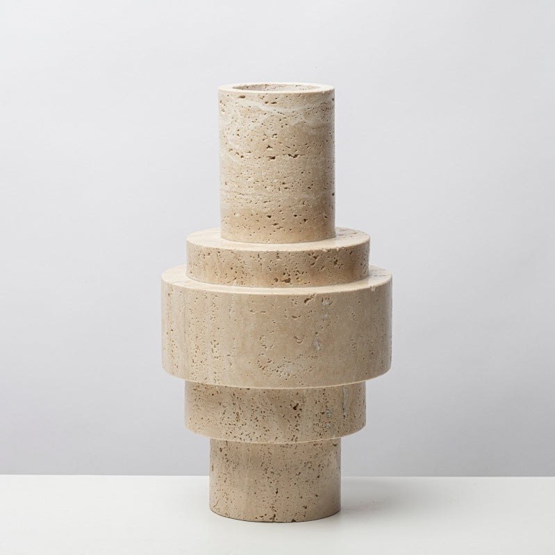 Travertine Vase And Flower Ware - Bliss Vie