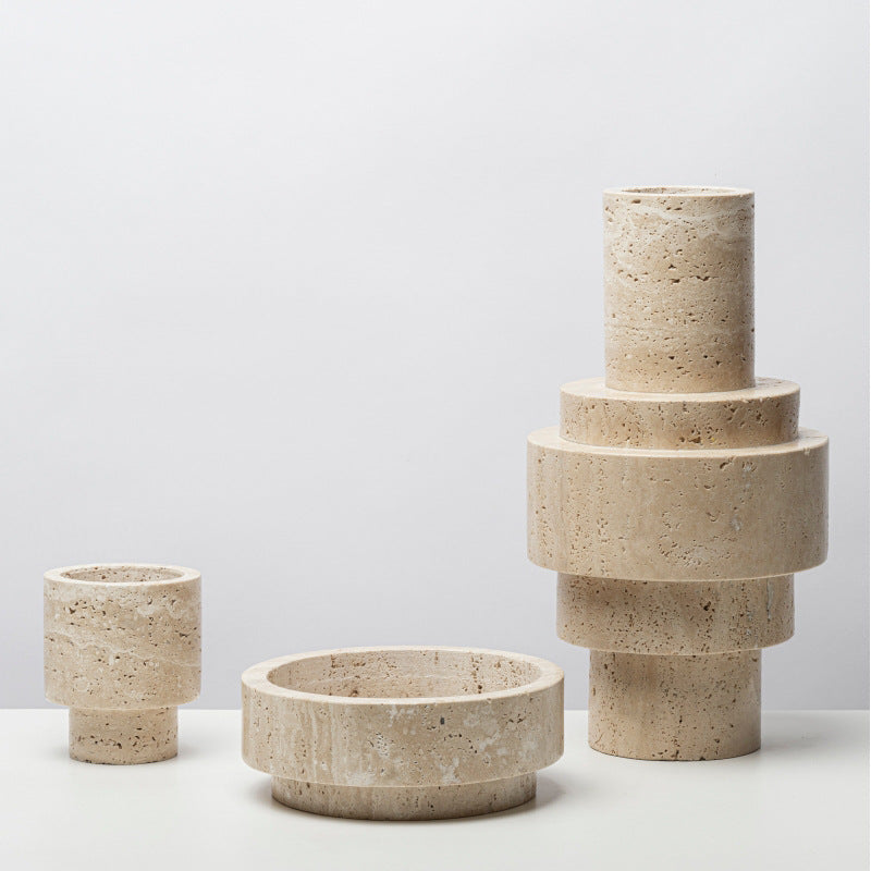 Travertine Vase And Flower Ware - Bliss Vie