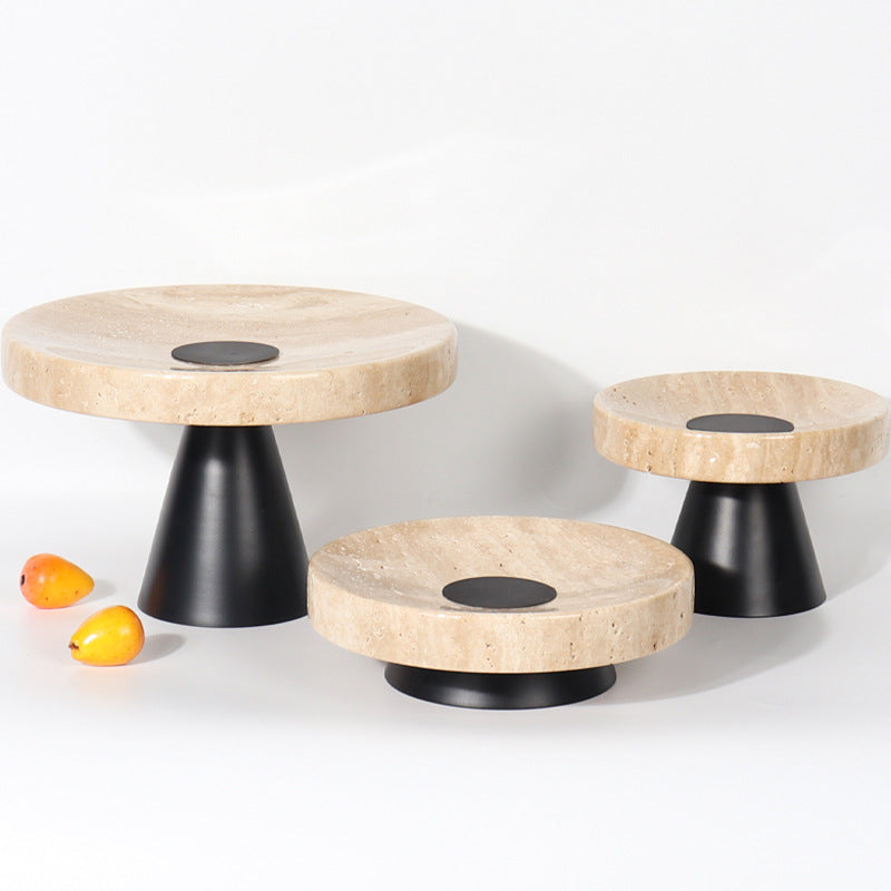 Travertine Round Fruit Plate - Bliss Vie