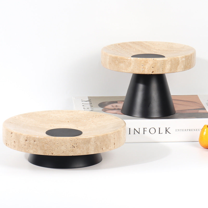 Travertine Round Fruit Plate - Bliss Vie