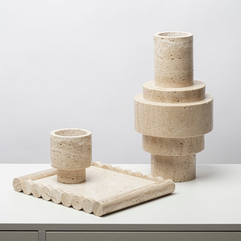 Travertine Vase And Flower Ware - Bliss Vie