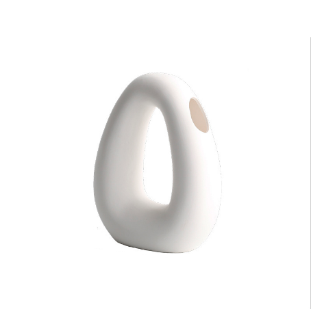 Nordic Ceramic Vase - O Shaped - Minimalist Home Decor Accent cabinet  Sleek Contemporary Sophisticated Unique Elegant Decorative Trendy stylish Minimalist Artistic Luxury Designer tabletop table decor accessories tableware living room decor coffee table decor