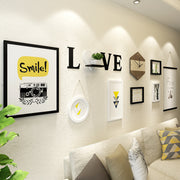 مجموعة ساعات بإطار صور لديكور غرفة المعيشة الحديثة - 7 إطارات وحب