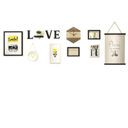 Modern Living Room Decorative Painting Photo frame Clock Set - 7 frames and Love