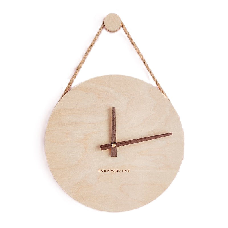 ساعة حائط بسيطة من الخشب الصلب من زينيث