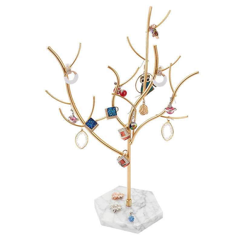 Organize with Elegance: Marble Jewelry Stand in Tree Design Home Decor Crystal Sleek Contemporary Sophisticated Unique Elegant Decorative Trendy stylish Chic Minimalist Artistic Luxury Designer tabletop table decor accessories tableware