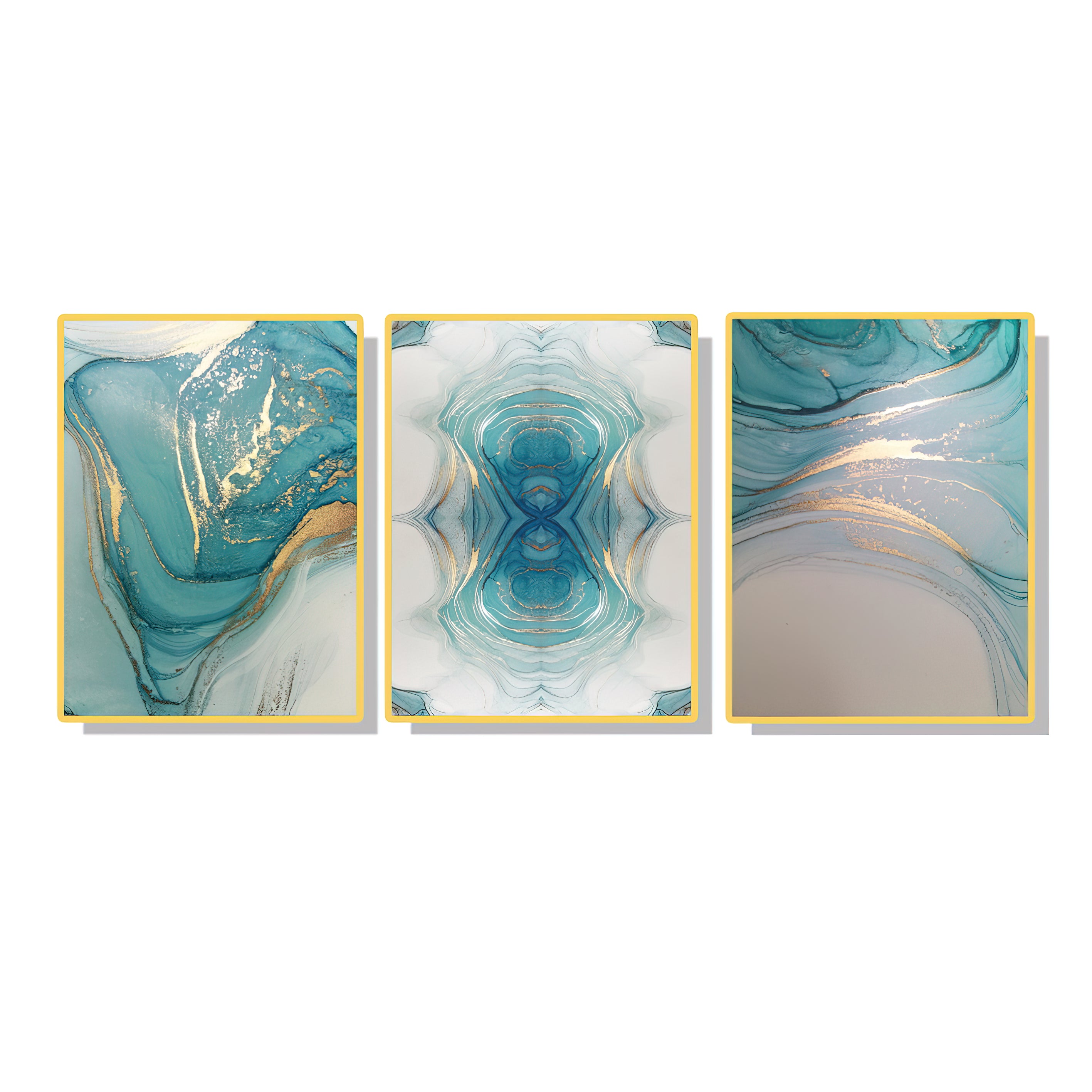 Modern Abstract Wall Art - Set of 3 Contemporary Paintings (50x70 cm) Home Decor crystal porcelain Framed Large wall wall art wall accents