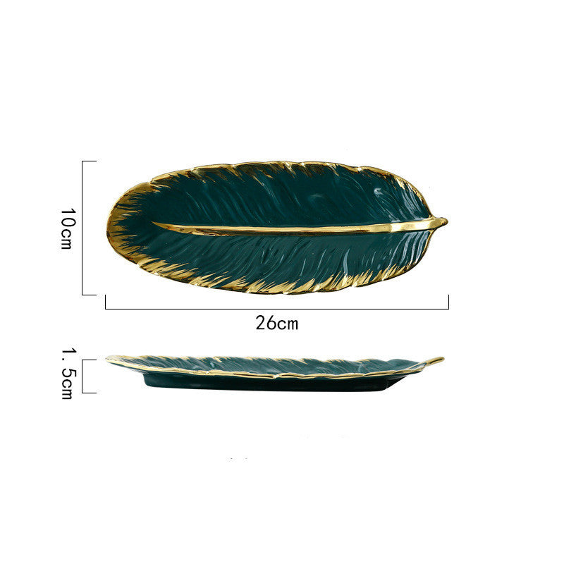 Nature-Inspired Elegance: Feather Leaf Tray - Decorative Trays Home Decor cabinet  Sleek Contemporary Sophisticated Unique Elegant Decorative Trendy stylish Minimalist Artistic Luxury Designer tabletop table decor accessories tableware living room decor coffee table decor