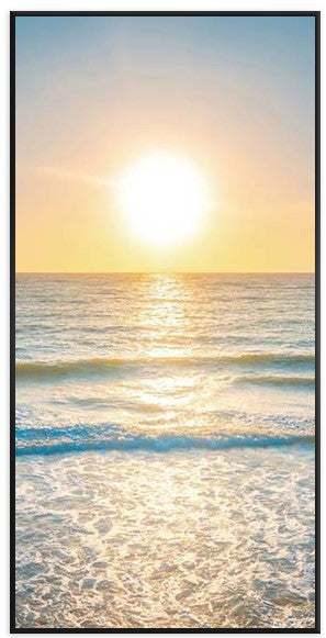 رسم منظر طبيعي لشروق الشمس في البحر