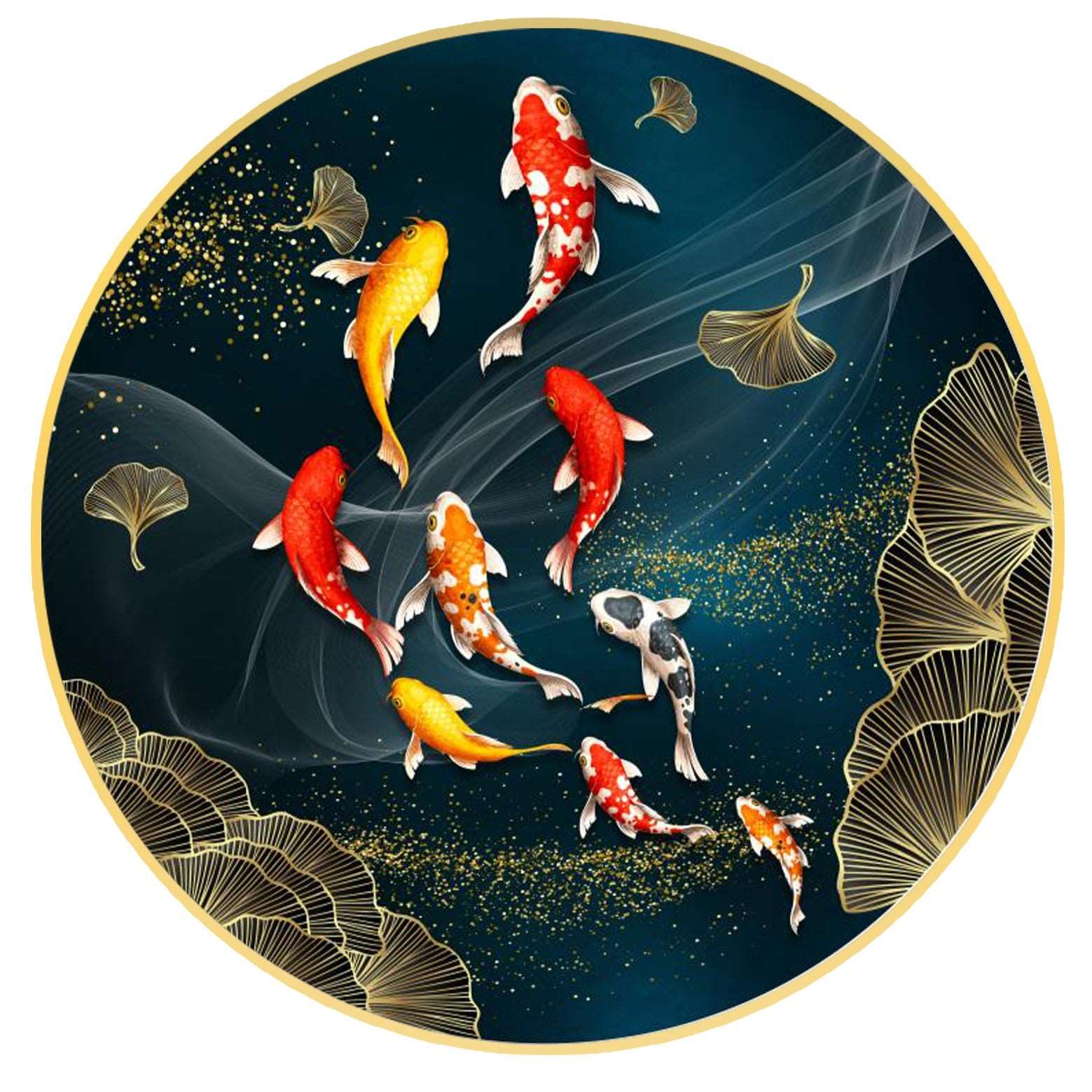 Fish Aquarium Wall Painting Round - Bliss Vie