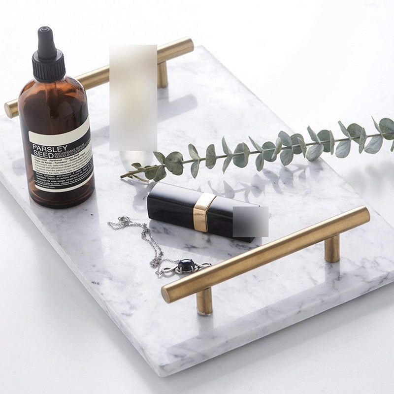 Marble Tray with Gold Handles | Home Decor Crystal Sleek Contemporary Sophisticated Unique Elegant Decorative Trendy stylish Chic Minimalist Artistic Luxury Designer tabletop table decor accessories tableware