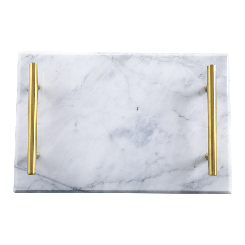 Marble Tray with Gold Handles | Home Decor Crystal Sleek Contemporary Sophisticated Unique Elegant Decorative Trendy stylish Chic Minimalist Artistic Luxury Designer tabletop table decor accessories tableware