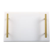 Marble Tray with Gold Handles | Home Decor Crystal Sleek Contemporary Sophisticated Unique Elegant Decorative Trendy stylish Chic Minimalist Artistic Luxury Designer tabletop table decor accessories tableware
