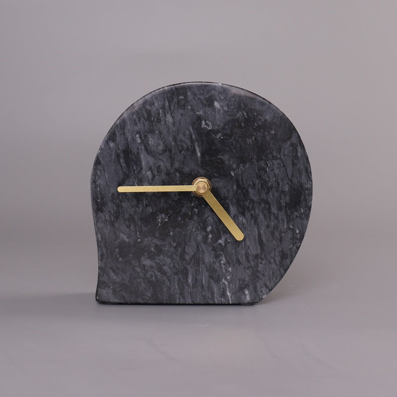 Stylish Table Marble Clock | Home Decor Unique Luxury Minimalist desk tabletop table stylish artistic Contemporary Nordic Timepiece Timekeeping Scandinavian trendy modern compact