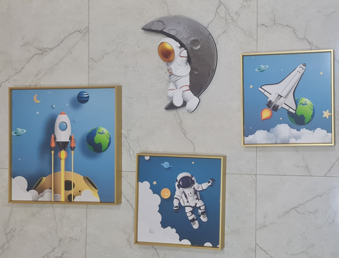 Boys Children Bedroom Cartoon decoration wall painting set with moon mural