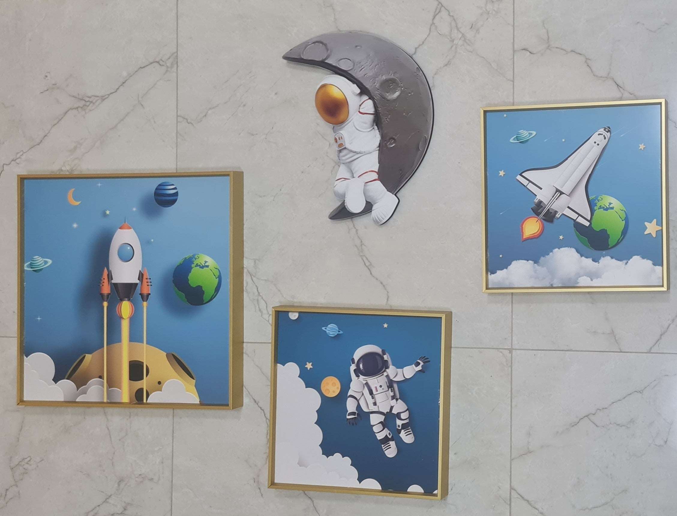 Boys Children Bedroom Cartoon decoration wall painting set with moon mural - Bliss Vie