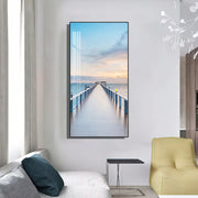 Sea Ocean Sky bridge landscape Painting