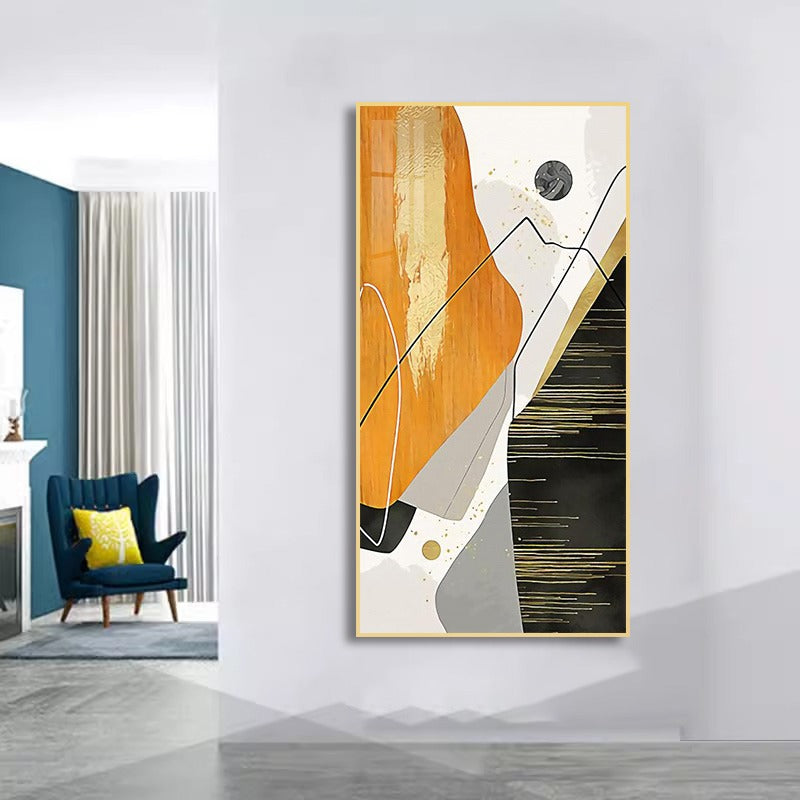 Abstract Wall Painting - Golden rich colours (50x100 cm)