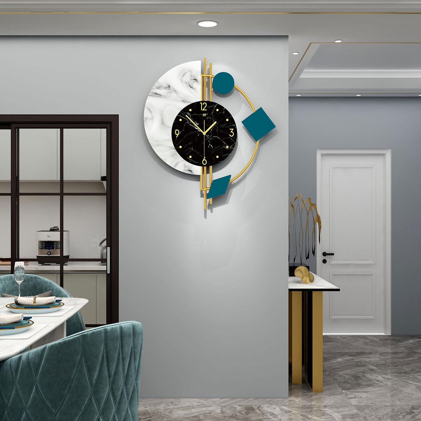 Decorative Marble Wall Clock | Home Decor Unique Luxury Large wall wall art wall accents wall clock large artistic wall clock Contemporary Nordic Timepiece Timekeeping Scandinavian oversized modern