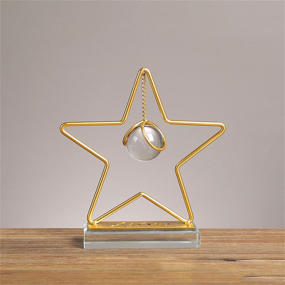 Crystal Ball with Metal Stand - Star