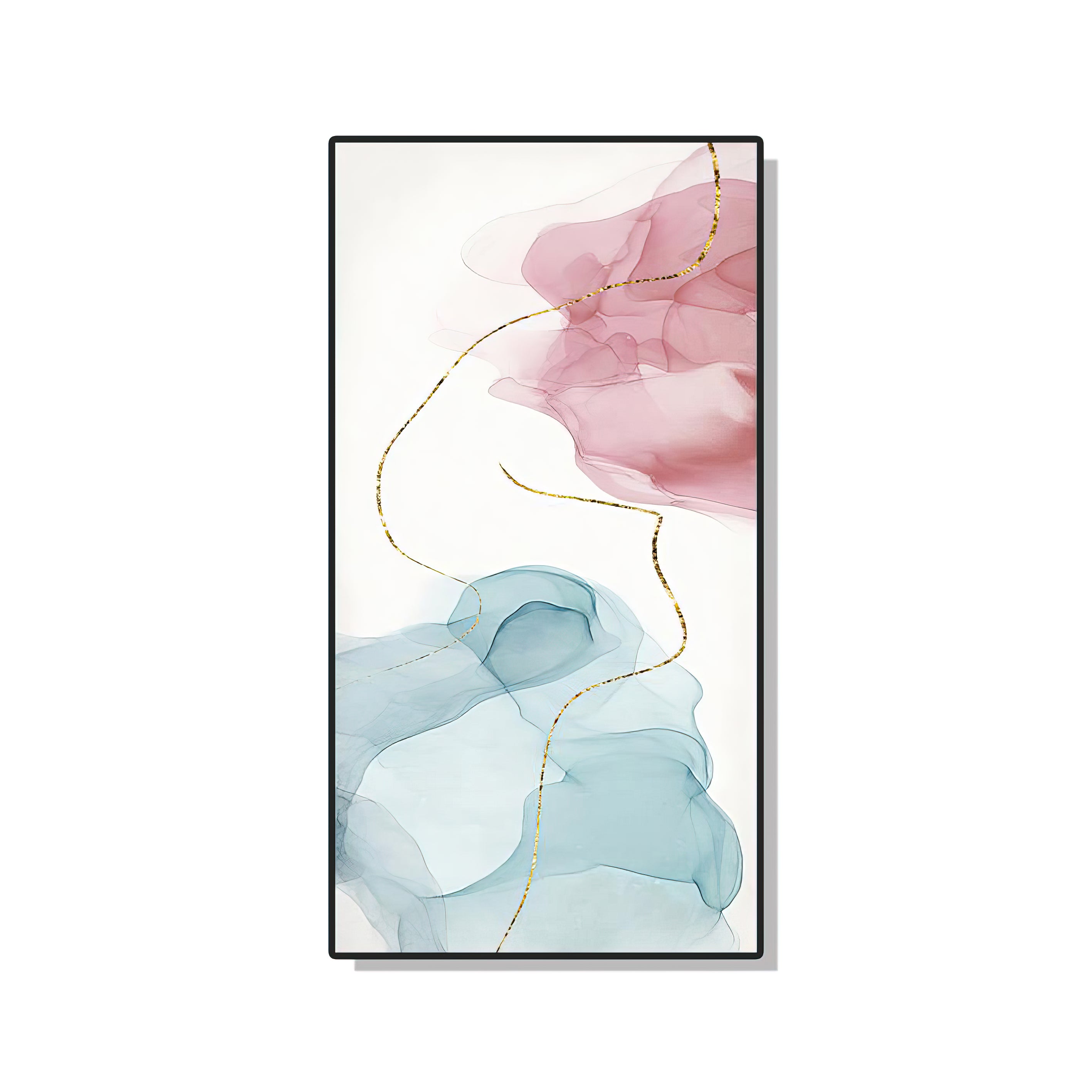 Pinky Bluish Light Theme Abstract Wall Painting - 50x100 cm Artwork Home Decor crystal porcelain Framed Large wall wall art wall accents