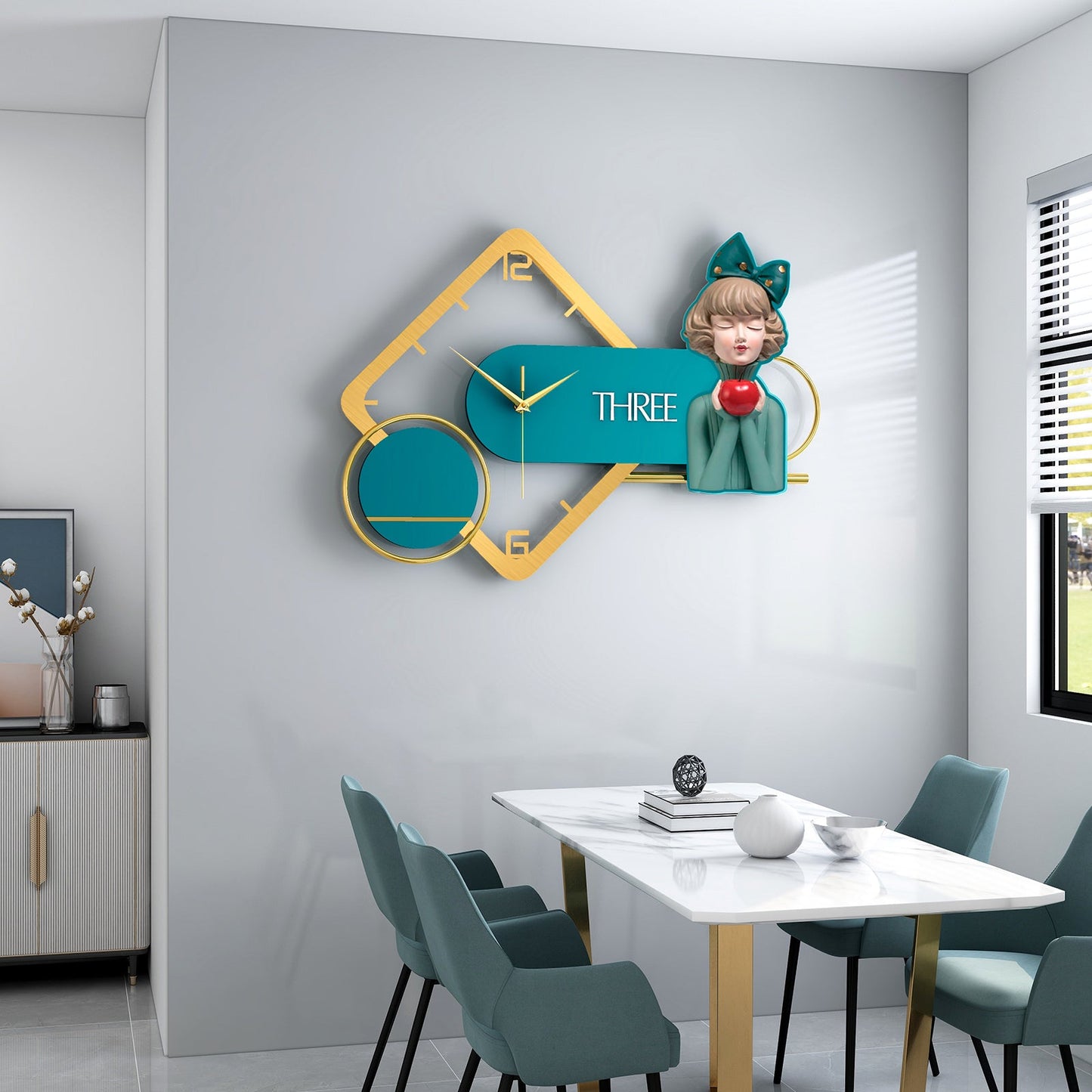 Adorable Kids Room Wall Clock | Home Decor cabinet  Sleek Contemporary Sophisticated Unique Elegant Decorative Trendy stylish Minimalist Artistic Luxury Designer tabletop table decor accessories tableware living room decor coffee table decor