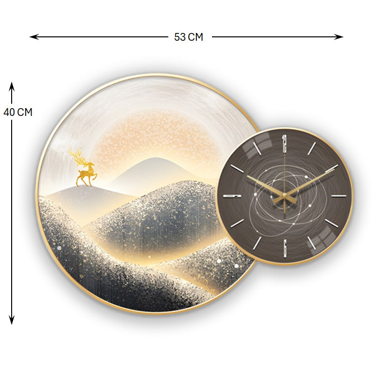 Wall Clock with Painting Sand Round