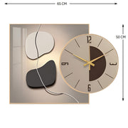 Wall Clock with Abstract Painting Modern