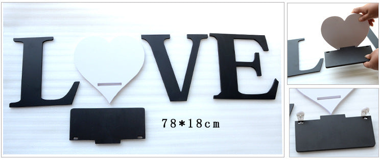 Modern Living Room Decorative Painting Photo frame Clock Set with LOVE