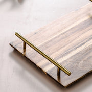Wooden Tray with Metal Handles | Home Decor cabinet  Sleek Contemporary Sophisticated Unique Elegant Decorative Trendy stylish Minimalist Artistic Luxury Designer tabletop table decor accessories tableware living room decor coffee table decor