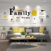 غرفة المعيشة الحديثة اللوحة الزخرفية إطار الصورة مجموعة الساعة مع العائلة