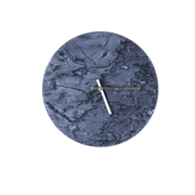 Round Marble Clock - Black Grey