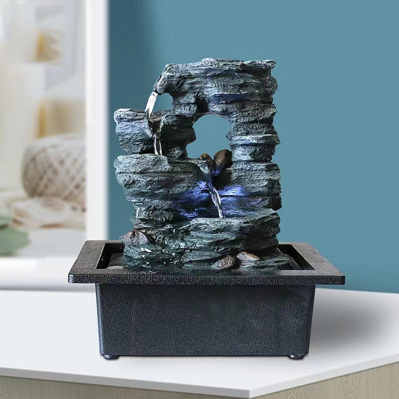 Indoor Tabletop Fountain with Lights | Home Decor water modern fountain Contemporary tabletop decorative Minimalist water accent.